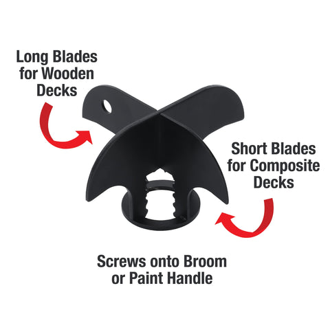 Shallow crack cleaning for composite deck with short blade.