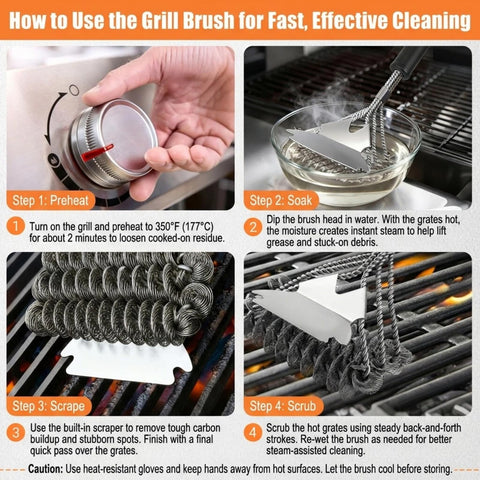 ZenithShine compatible with gas and charcoal grills for versatile cleaning.