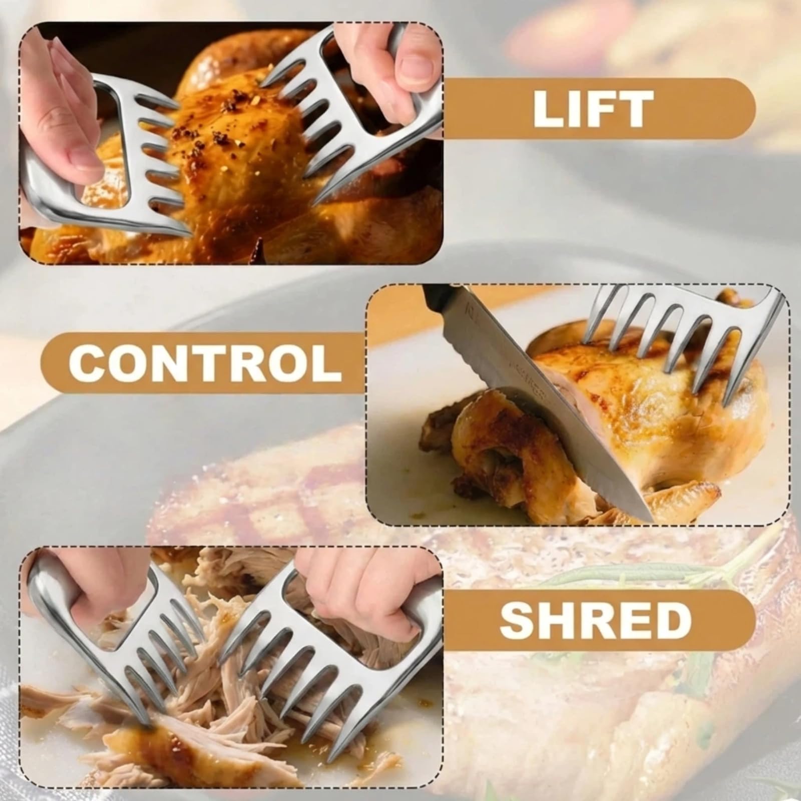 ZenithShine Meat Claws suited for grills, smokers, and ovens for versatile cooking.