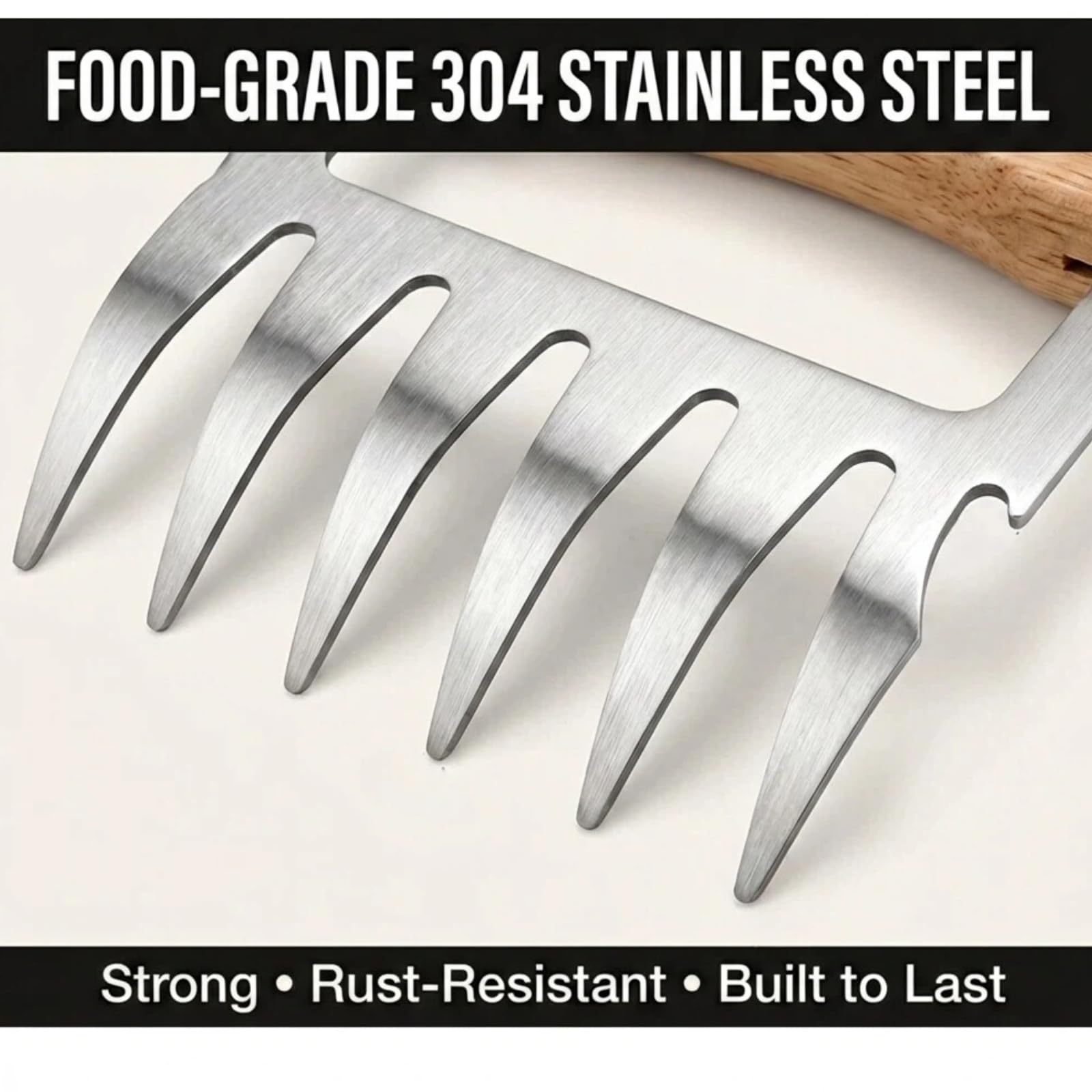 ZenithShine meat shredder claws on barbecue grill for backyard cooking.