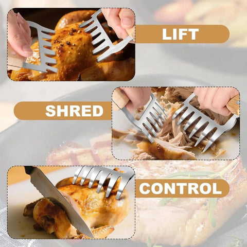 ZenithShine meat shredder claws shredding pulled pork in action.
