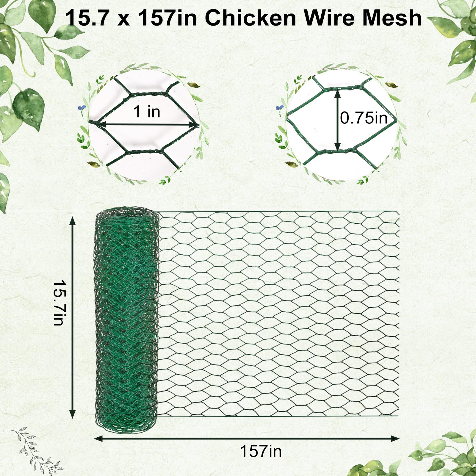 Zenorebir green PVC coated netting rust resistance for durable outdoor use.