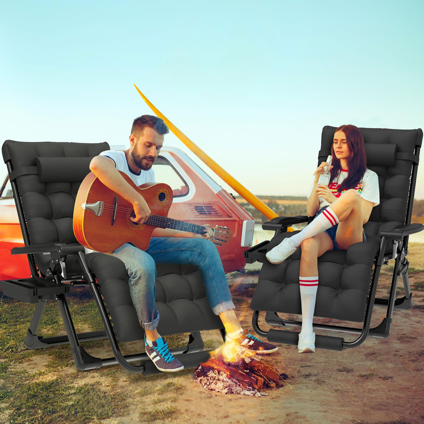 ZENPETIO 29In XL Zero Gravity Chair on lawn for serene outdoor lounging