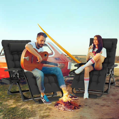 ZENPETIO 33-inch XXL recliner showing broad comfort space for backyard use