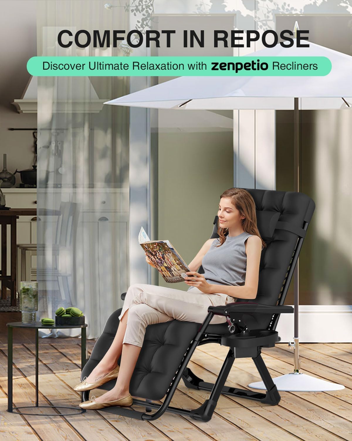 Zenpetio Zero Gravity Chair cup holder for convenient drinks on the go