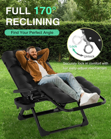 Zenpetio Zero Gravity Chair folding design for portable setup and storage