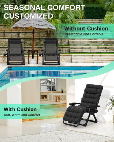 Zenpetio Zero Gravity Chair headrest and lumbar support for neck and back comfort