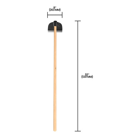 Zenport 53-inch wood handle closeup for comfortable reach and leverage.