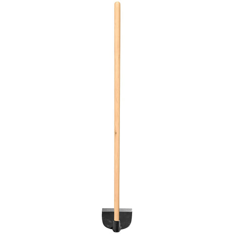 Zenport carbon steel blade for durable cutting through compact soil.