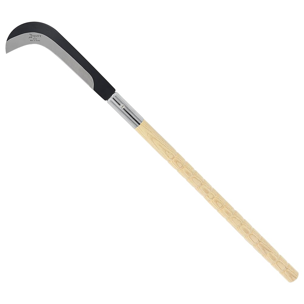 Zenport K318 sickle with curved blade for heavy vegetation clearing.