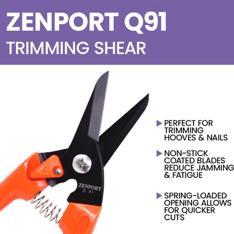 Zenport Q91 non-stick coated blades resist sticking during use.