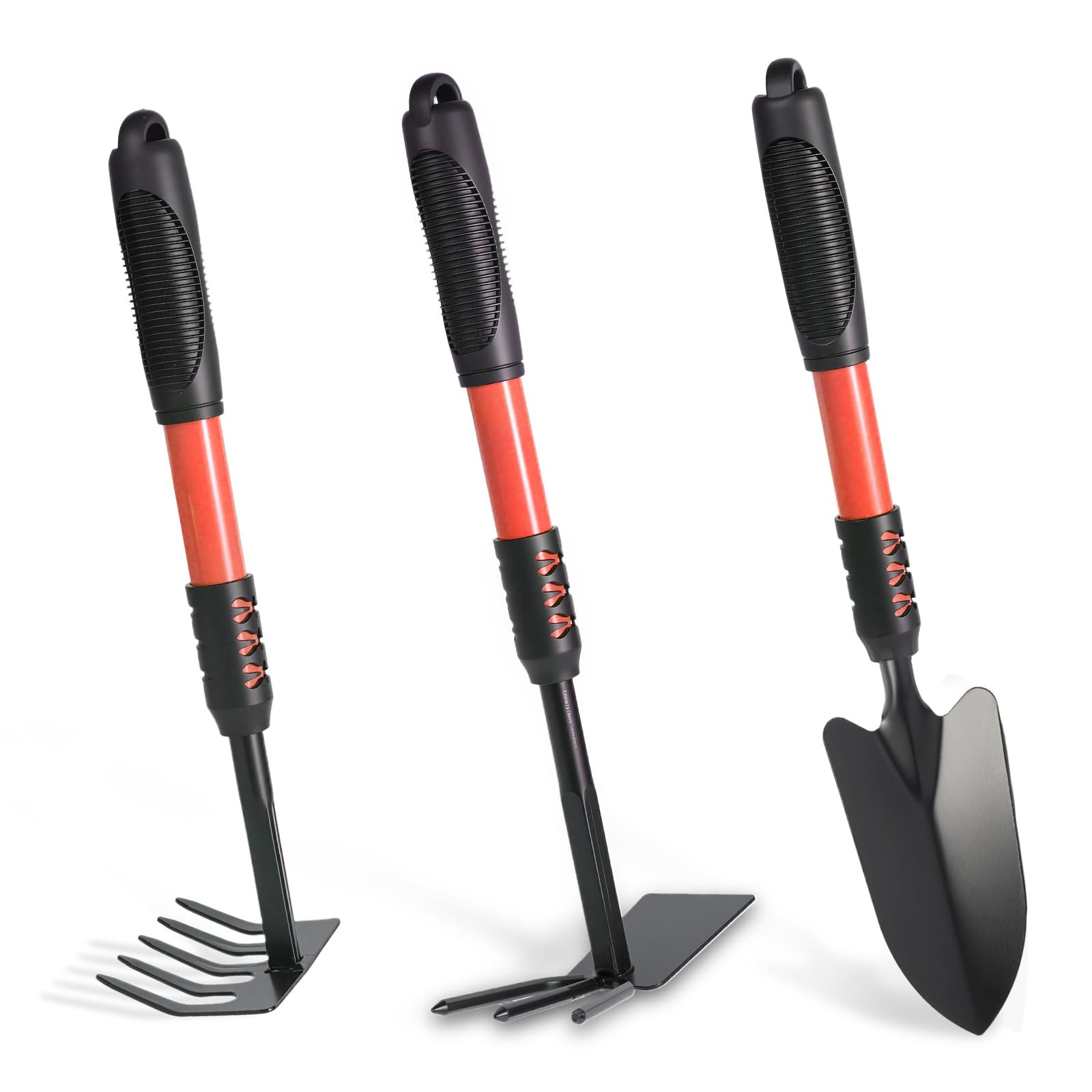 Zenrok garden tool set hand trowel orange handle for precise planting.