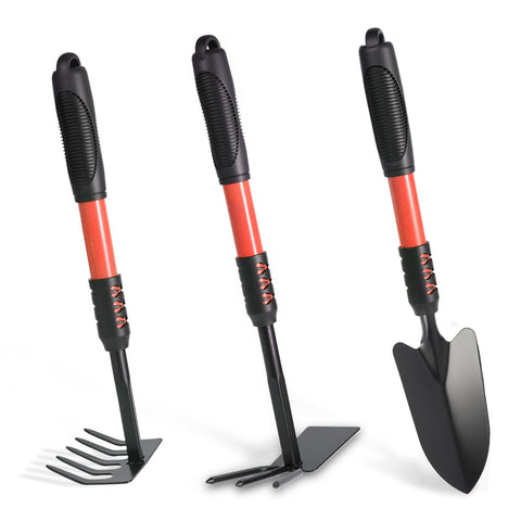 Zenrok garden tool set hand trowel orange handle for precise planting.