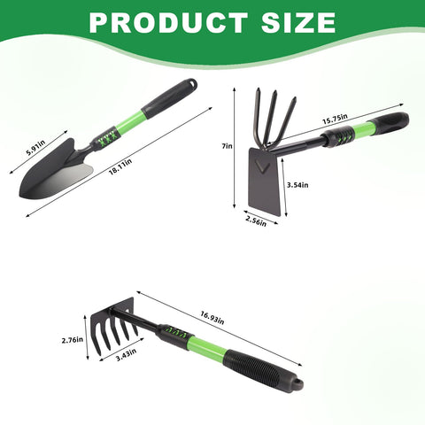 Zenrok Garden Tool Set hand cultivator with 5 tines boosts weeding efficiency.