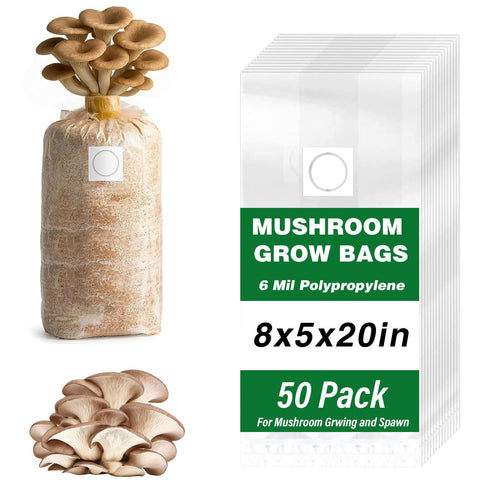 Zenrok mushroom grow bags 50-pack for consistent home cultivation.