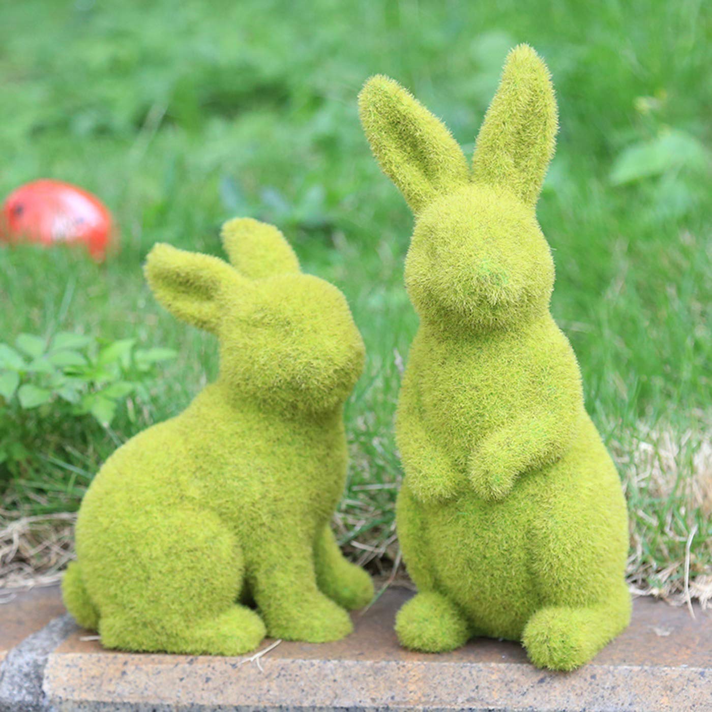 Zensounding green rabbit office decor complements modern spaces.