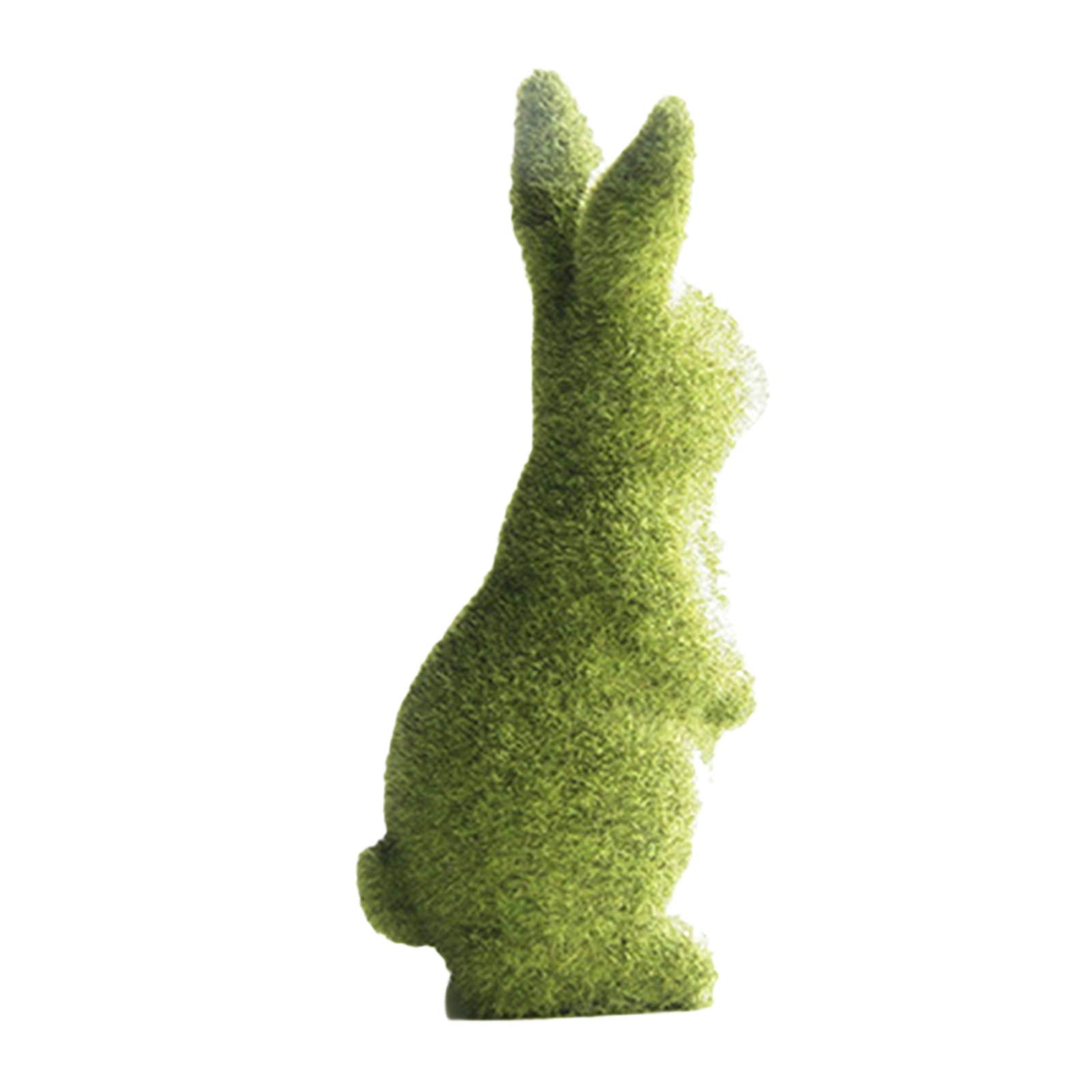 Zensounding moss rabbit standing decor for indoor or outdoor use.
