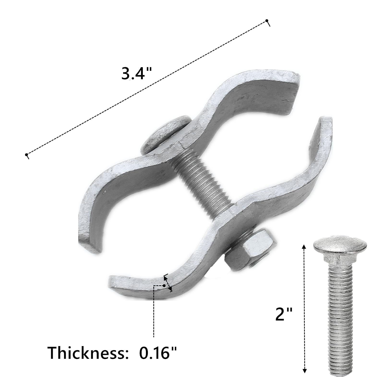 Zentriqlla galvanized steel fence clamp resists rust for outdoor kennels and panels