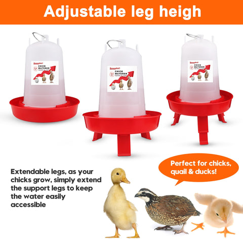 ZenxyHoC 2-in-1 chick waterer with adjustable height for growing chicks