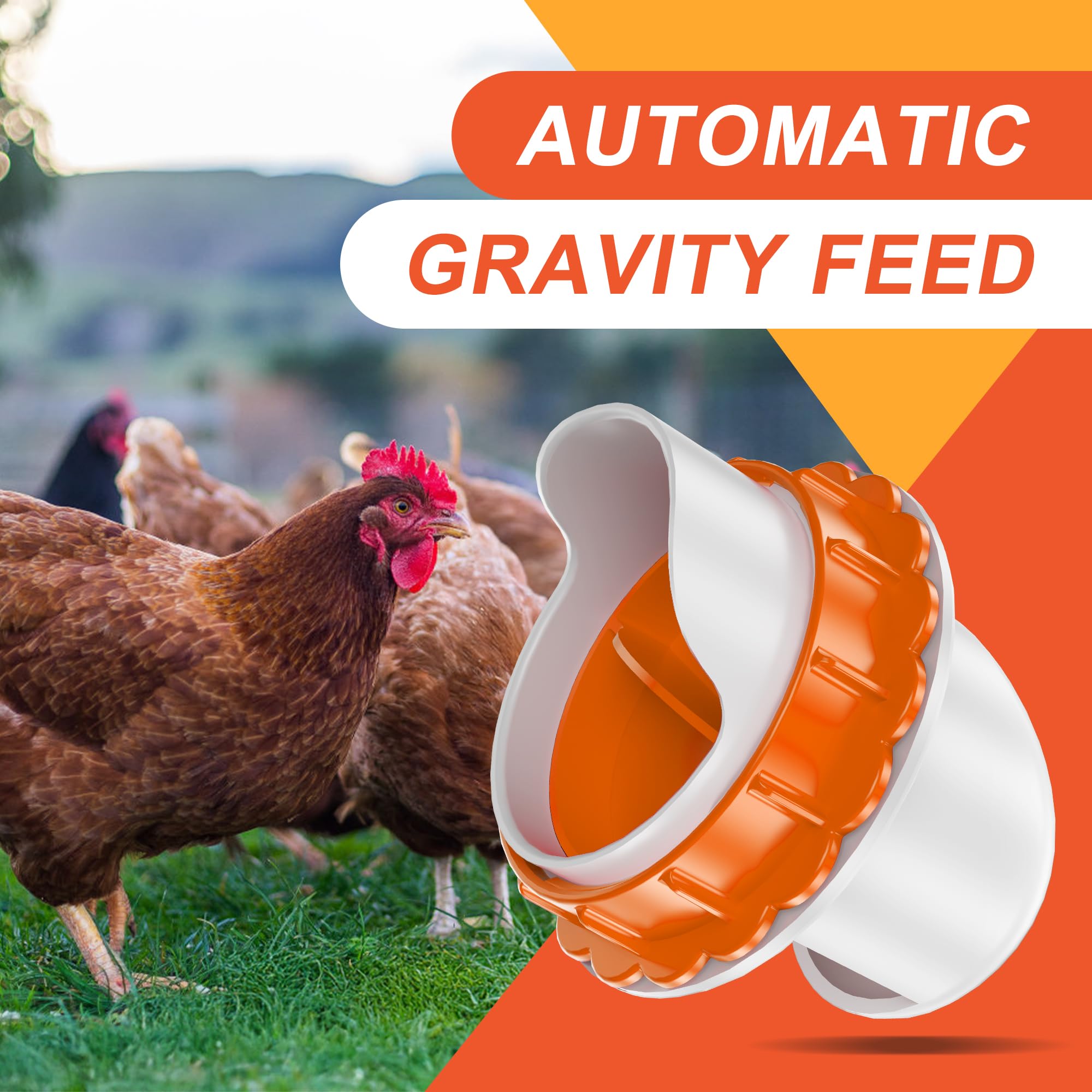 ZenxyHoC 8-port feeder fits buckets, boxes, bins, and troughs.