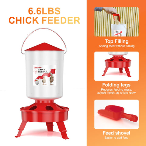 ZenxyHoC adjustable-height feeder designed for growing chicks.