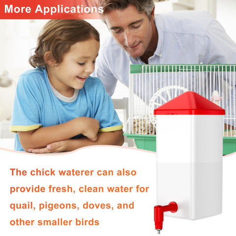 ZenxyHoC Baby Chick Waterer horizontal nipple offers alternate drinking method.