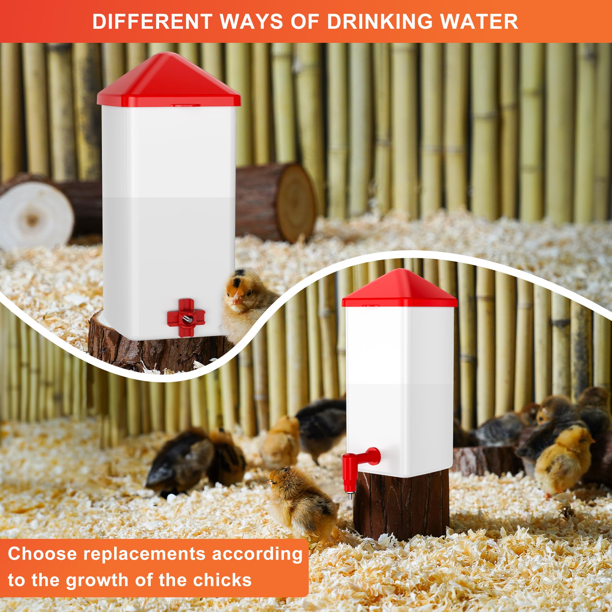 ZenxyHoC Baby Chick Waterer red trigger attracts chicks to drink.