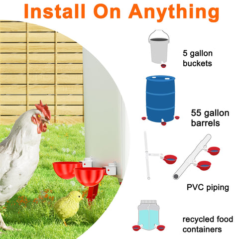 ZenxyHoC bucket-to-waterer conversion with 5-gallon bucket setup