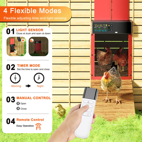 ZenxyHoC remote-control coop door opens from a distance