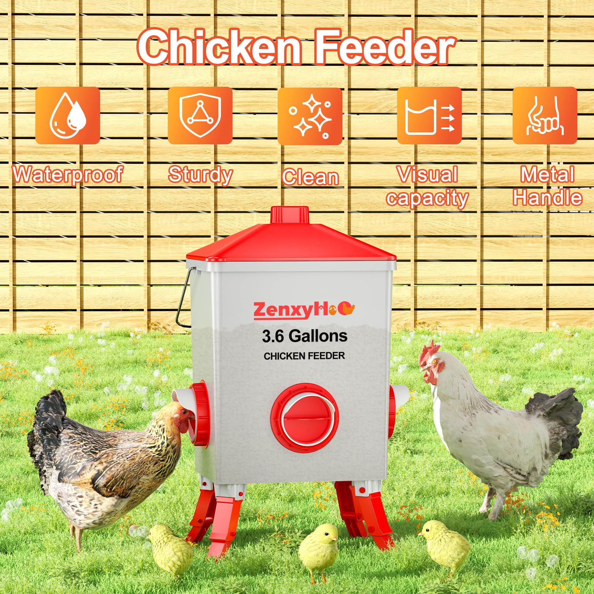 ZenxyHoC adjustable-height feature shown for growing flocks and easy height customization.