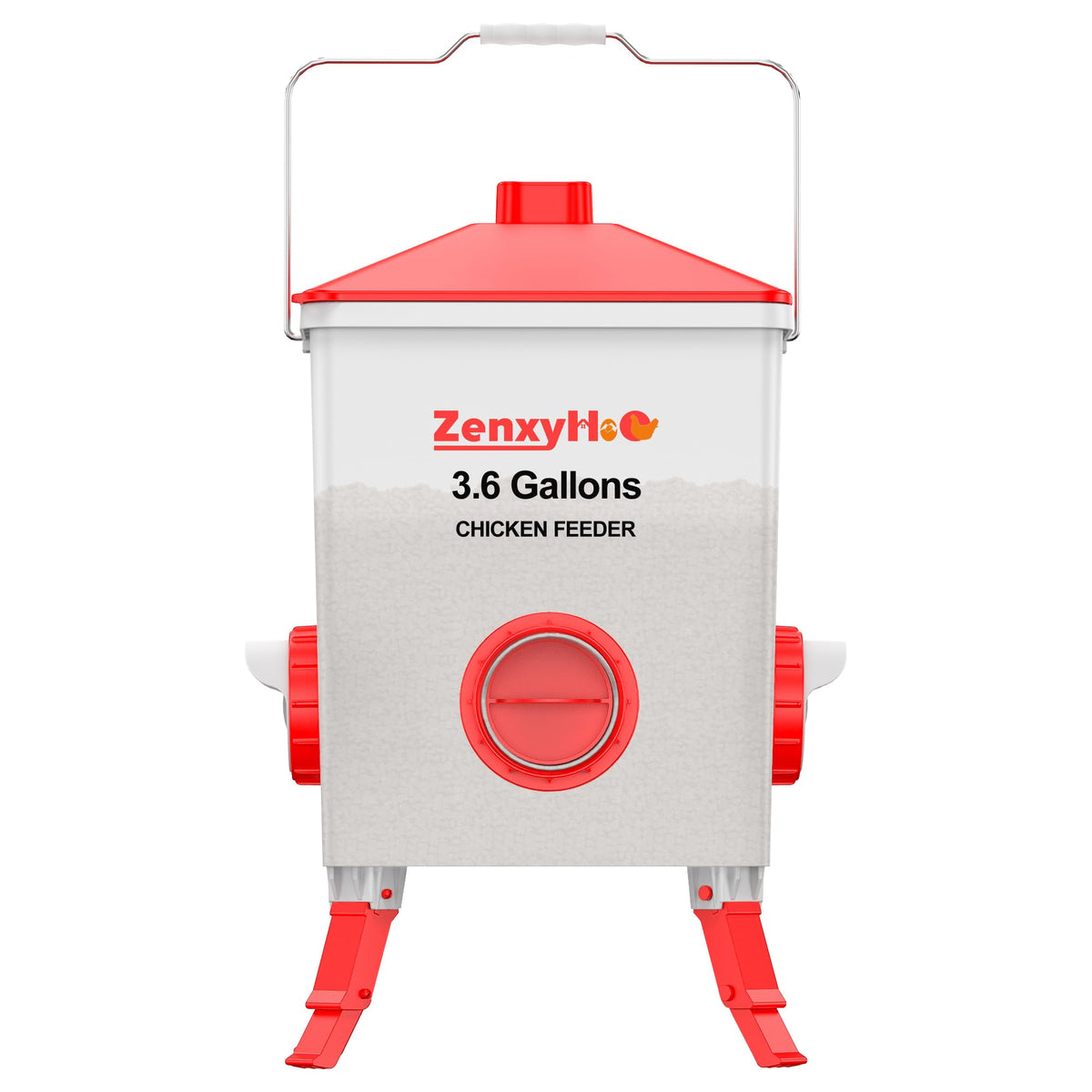 ZenxyHoC chicken feeder bucket assembly shows quick setup for busy coops.