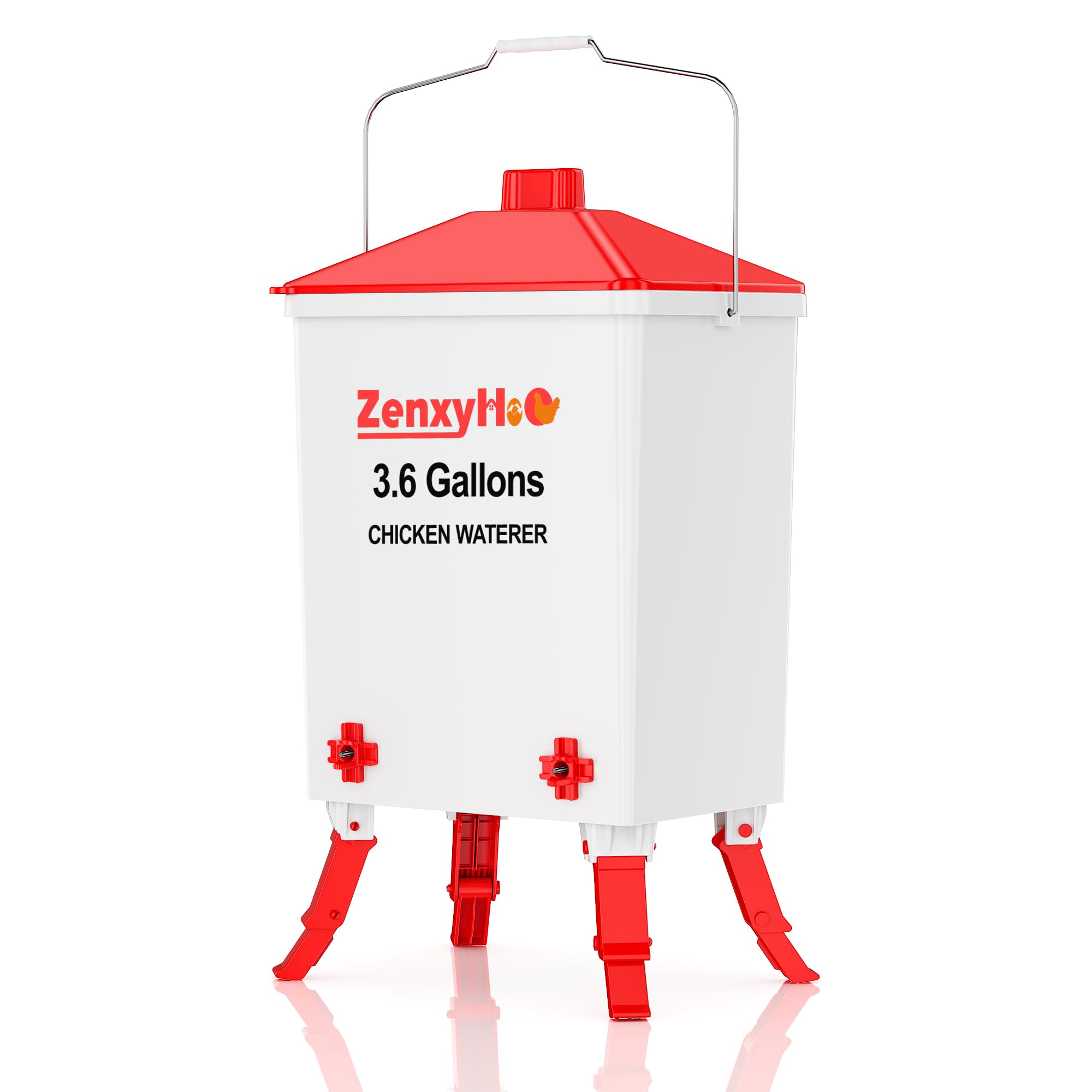 ZenxyHoC waterer with adjustable legs keeps coop dry as flocks grow.