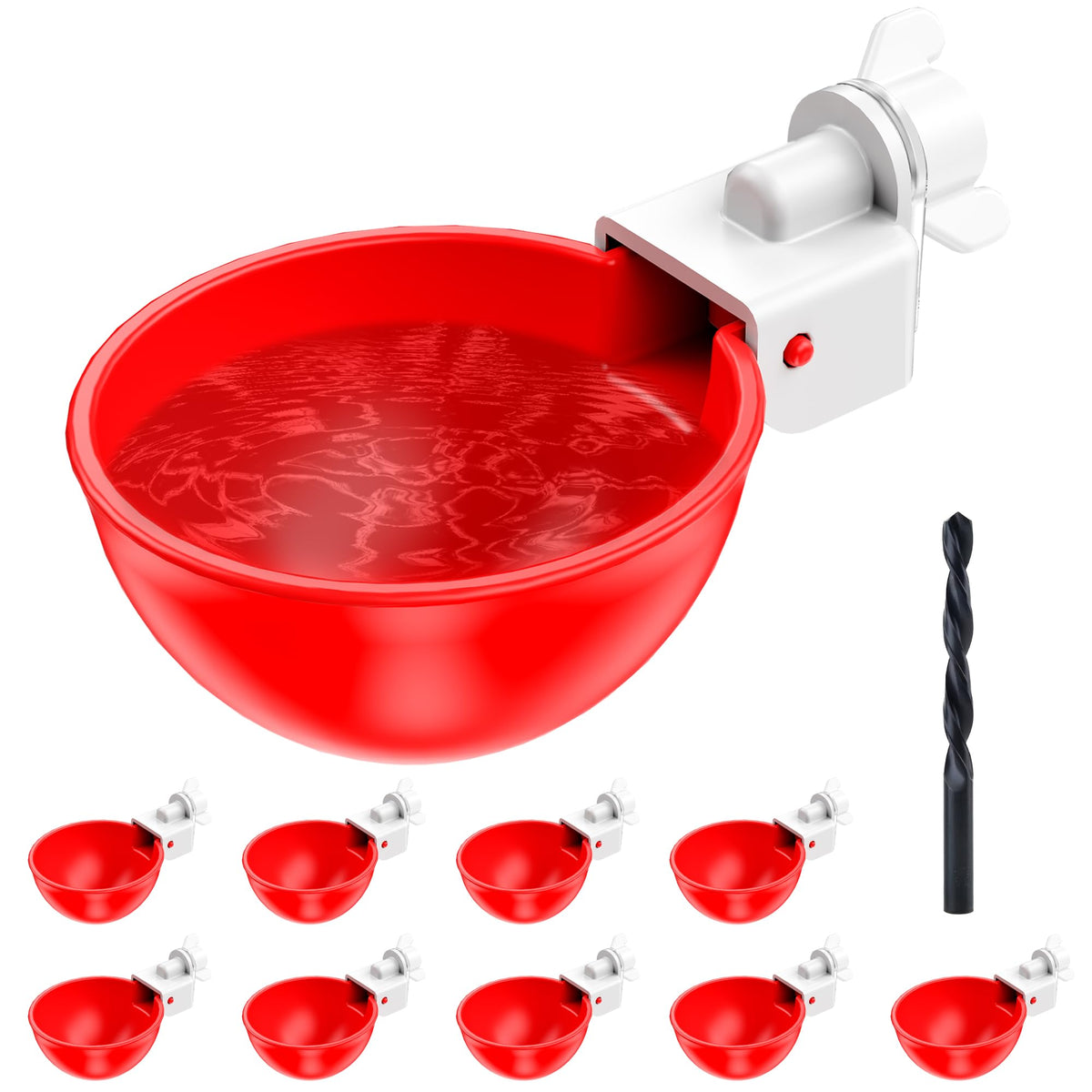 ZenxyHoC chicken waterer cups 10-pack ready for quick coop setup.
