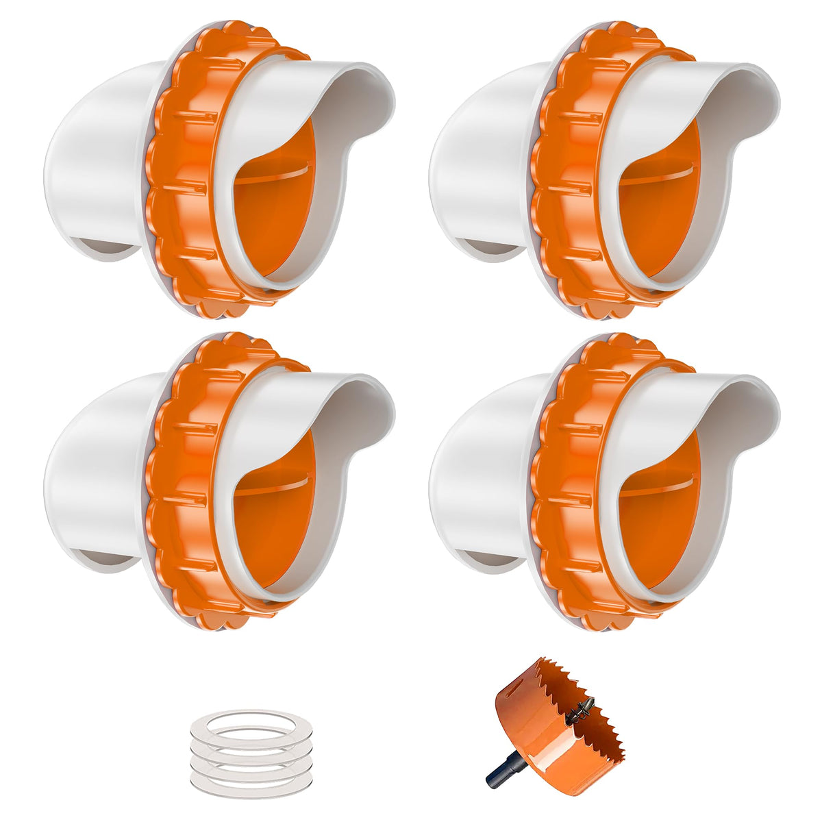 ZenxyHoC DIY Chicken Feeder with four orange ports for cleaner, spill-free feeding.