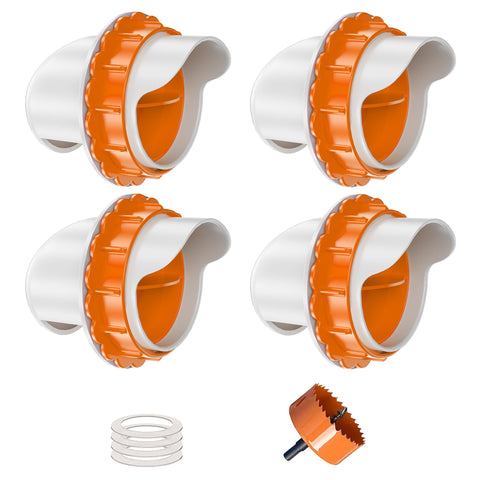 ZenxyHoC DIY Chicken Feeder with four orange ports for cleaner, spill-free feeding.