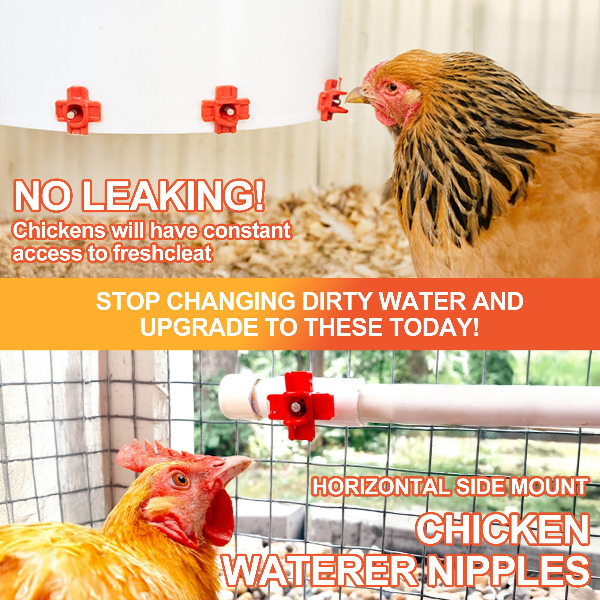 ZenxyHoC horizontal waterer side view highlights leak-proof operation