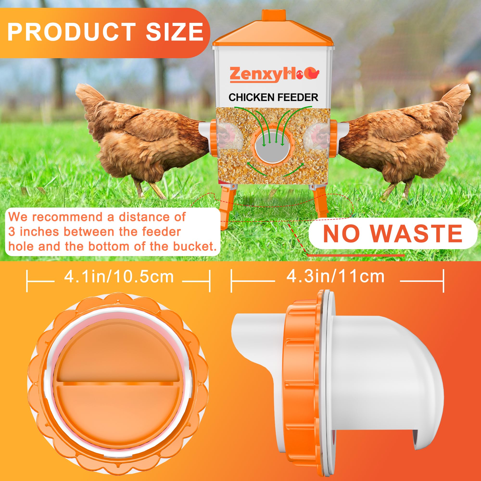 ZenxyHoC orange feeder close-up showing bright attractant.