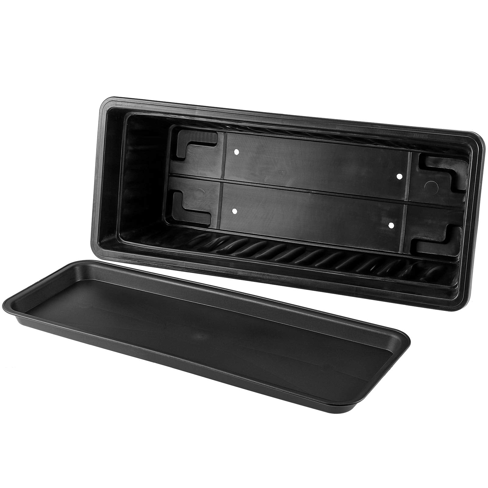 Four open drainage holes plus six reserved holes support customizable drainage.