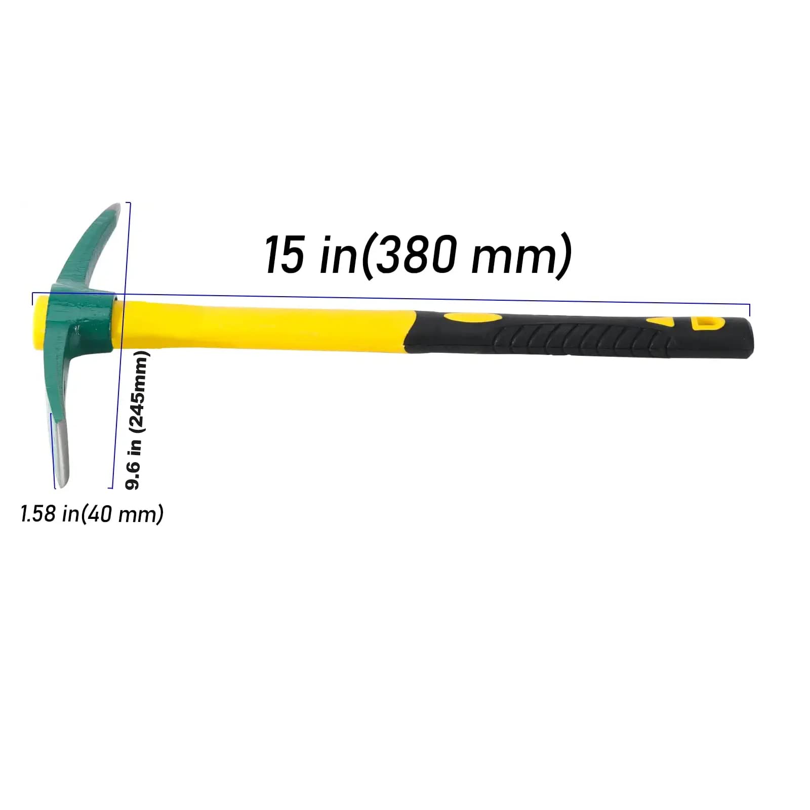 ZEONHEI Pick Mattock Hoe forged steel head close-up highlights durability