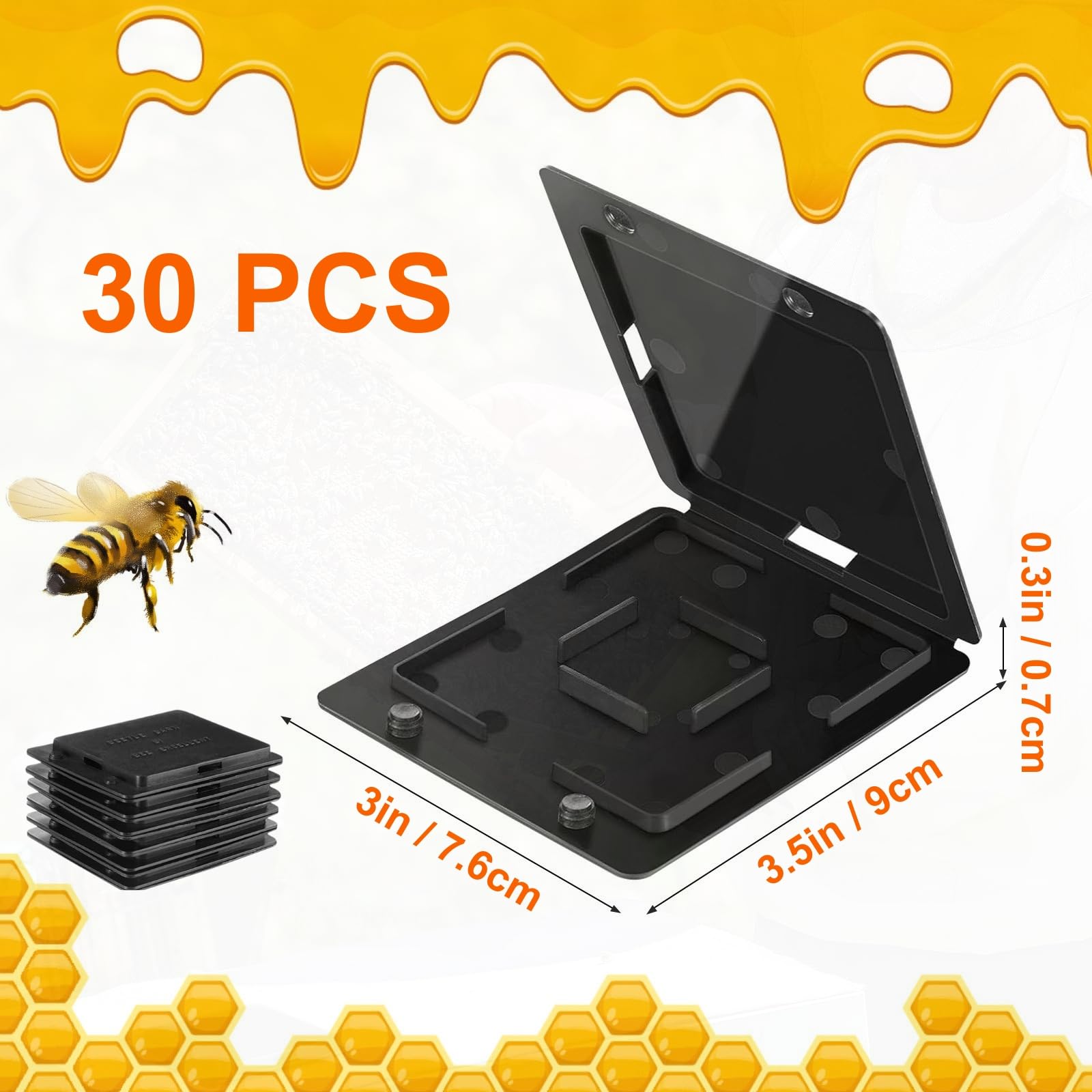 Zephiconn traps on frame shown, compact design fits most hive frames.