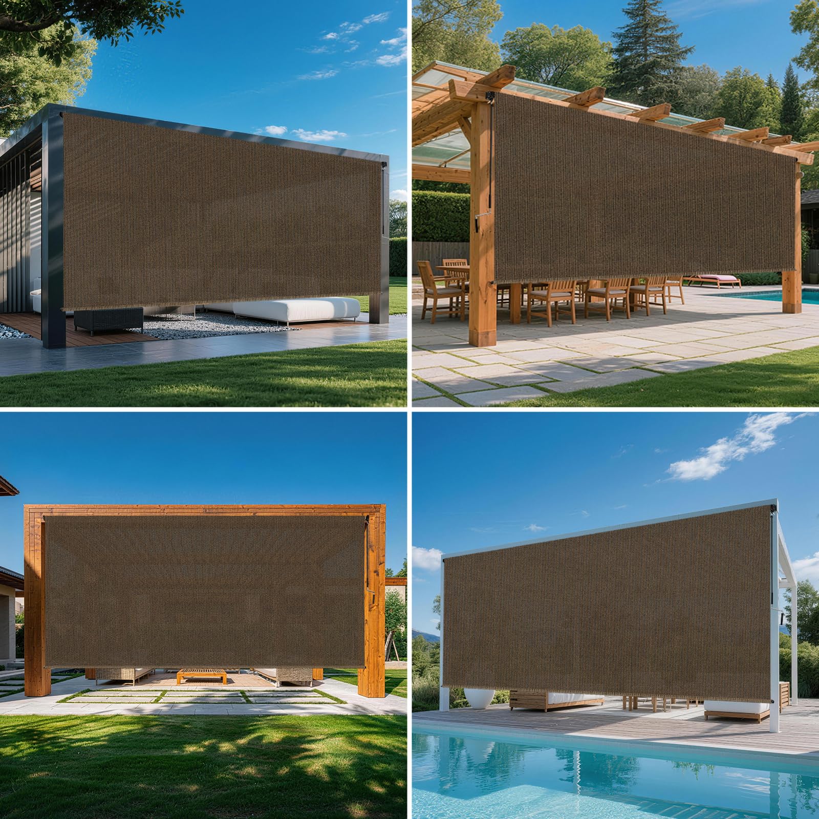 Zephyr Place waterproof-weather-resistance shade protects furniture during rain.
