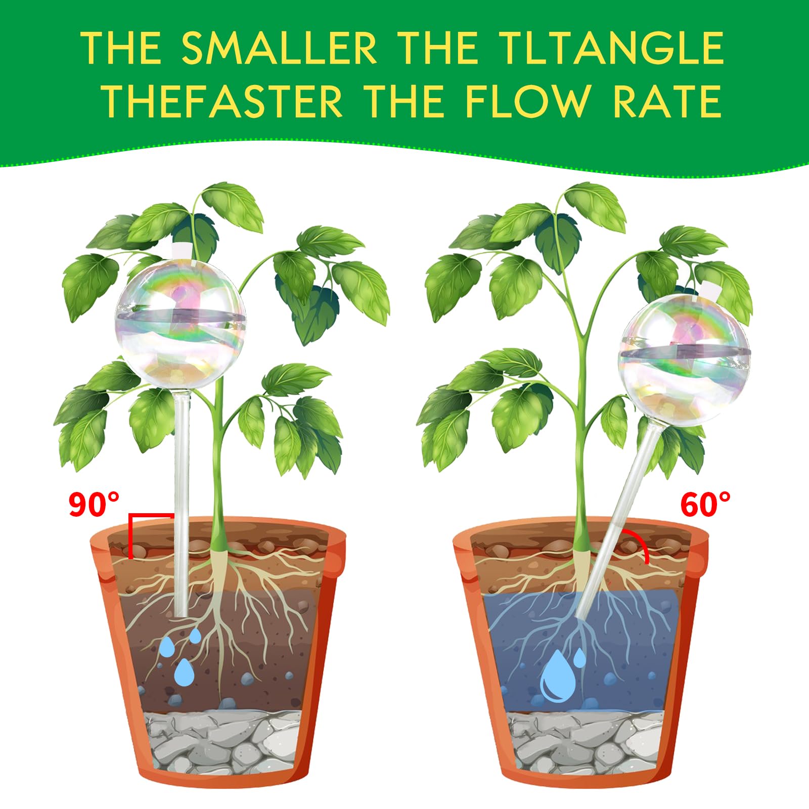 ZephyrBloom travel-ready watering globe keeps plants nourished during trips away.