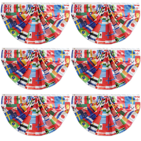 Zeptrix world flags banner 6-piece closeup shows vivid colors for festive decor.