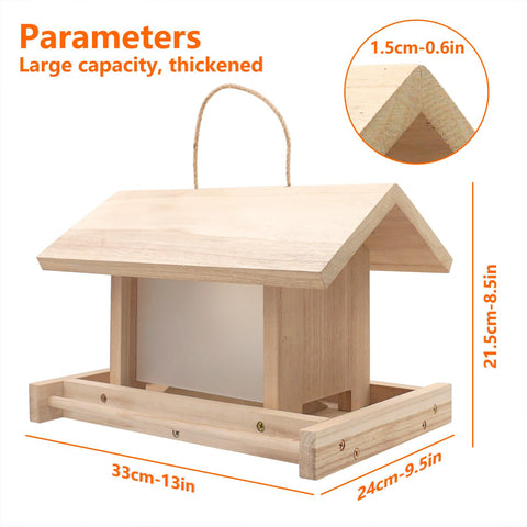 Zeqeey 2-liter capacity keeps seeds available longer for visiting birds.