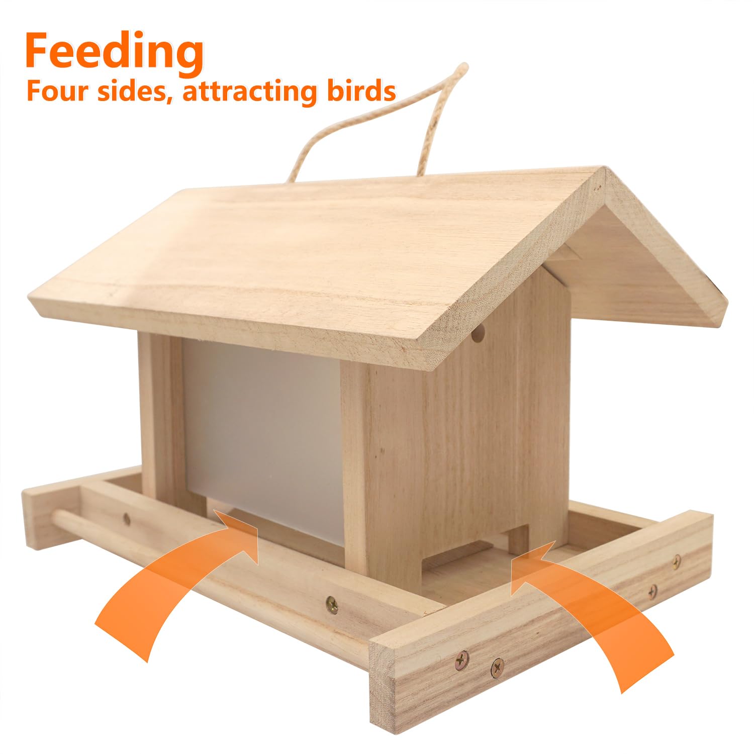 Zeqeey feeder top lid opens for easy refilling with seeds and nuts.