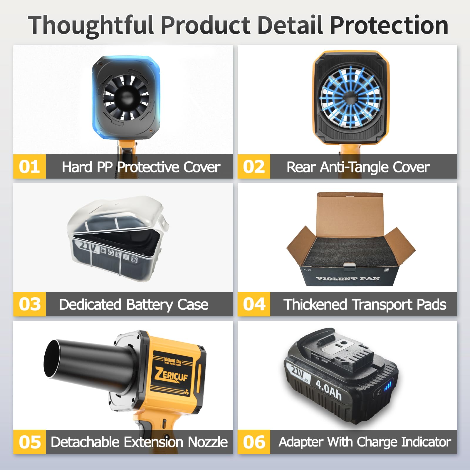 Includes two 4.0Ah batteries and a charger for extended use.
