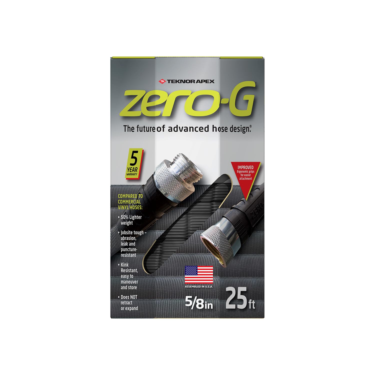 zero-G lightweight hose for easy handling and compact storage