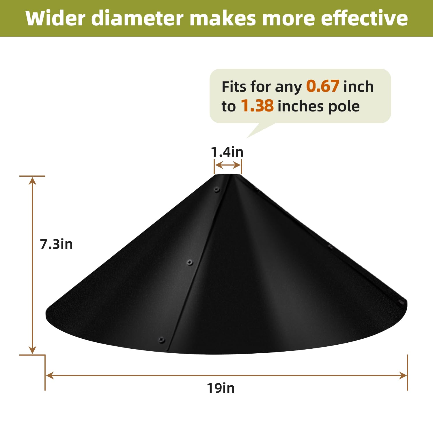 Zerofish Squirrel Baffle rotatable wobble design deters climbing squirrels.