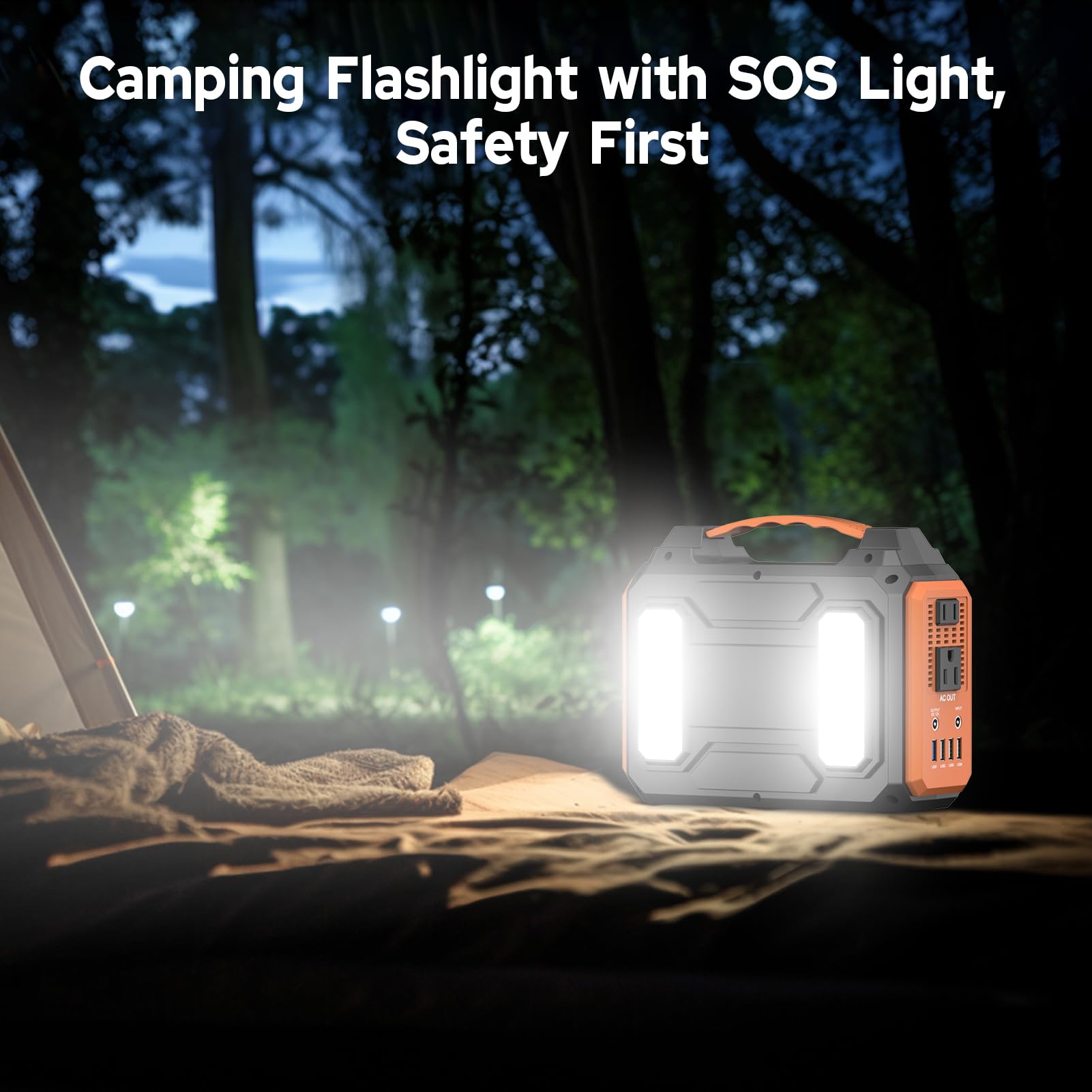 ZeroKor 300W LED flashlight ready for night use.