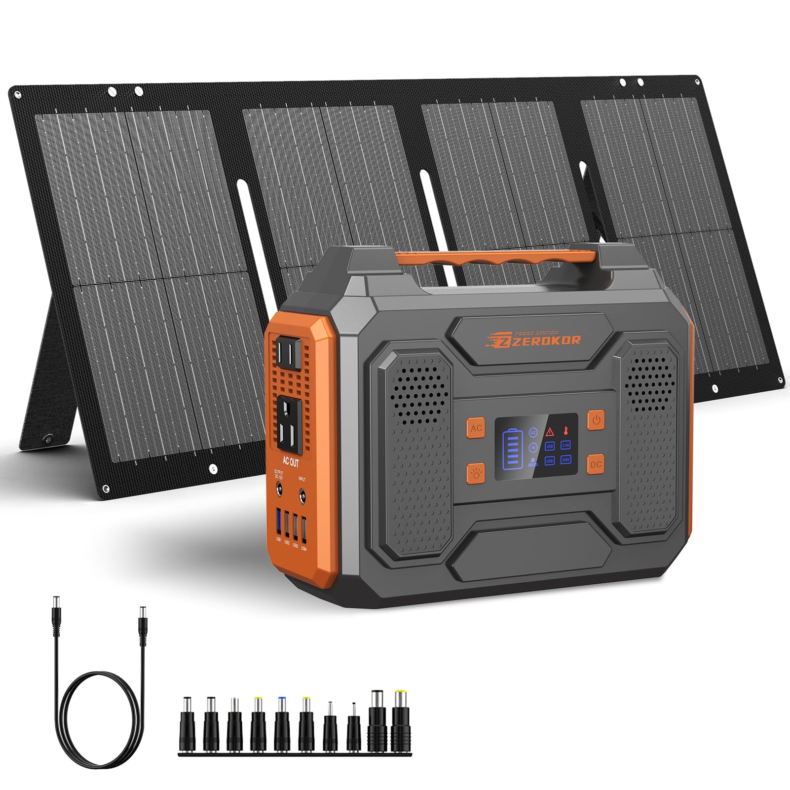 ZeroKor 300W portable power station powering phones and laptops on the go